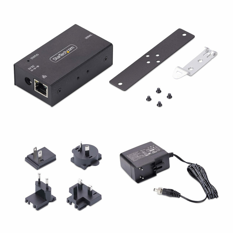 StarTech.com Adaptateur Série vers Ethernet à 1 Port, Serveur de Périphériques Série IP pour Périphériques RS232 Distants, Montage Mural/sur Rail DIN, Boîtier Métallique, Convertisseur Série RJ45 LAN vers DB9, TAA